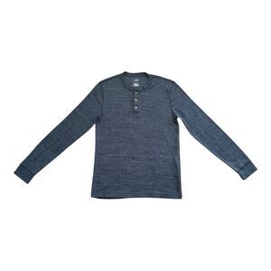 Sonoma Dark Blue Knit Henley Long Sleeve Men’s Size Large
